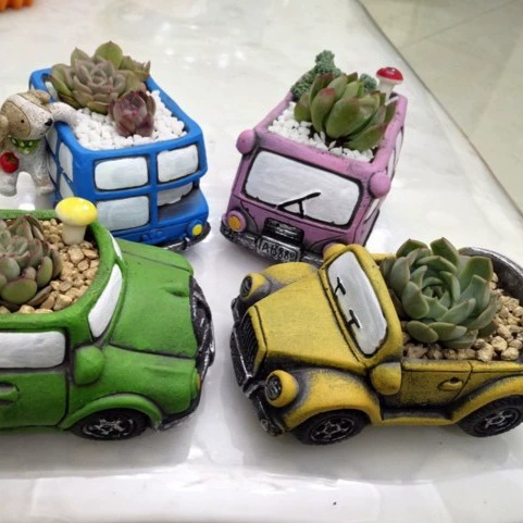 Creative retro cartoon breathable flowerpot, micro landscape