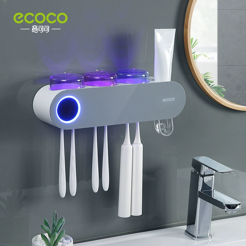 ECOCO toothbrush disinfection device intelligent sterilization brushing cup wall -mounted electric tooth cup hanging shelf shelf