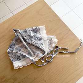 夏季田园风三角巾少女感包头海边度假发带遮阳拍照头巾ins韩系风