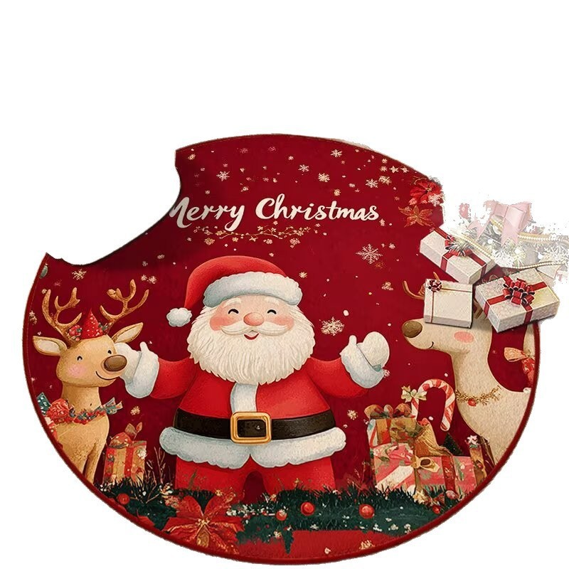 越境ECサイトtemuのクリスマスカーペット、家庭用丸型リビングルームクリスタルベルベットコーヒーテーブルマット、吸水性滑り止め寝室用カーペット|undefined