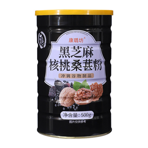 Bulk Retail Direct Manufacturer Black Sesame Walnut Mulberry Black Bean Powder Five Grains Meal Replacement Powder Black Sesame Paste 500g