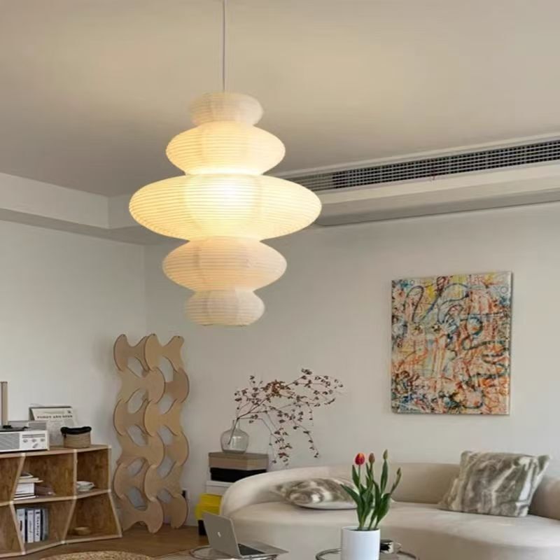 Isamu Noguchi Style Paper Lamp Japanese Style B&B Bedroom Decoration Chandelier Living Room Art Lampshade Wabi-Sabi Style Paper Lantern