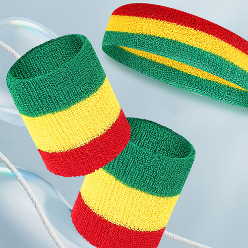 Sports thermal sweat-absorbent towel wristband headband basketball tennis badminton table tennis badminton hair tie set for wholesale