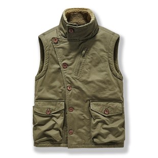 Middle-aged and elderly Denim vest men's thickened multi-pocket fattening increase autumn men's clothing middle-aged waistcoat men's vest vest