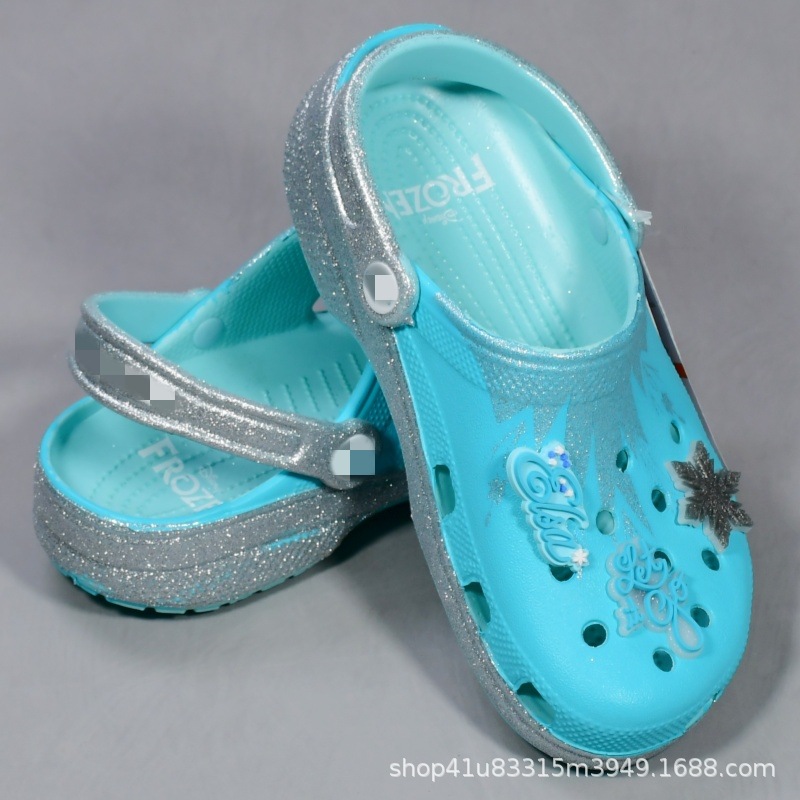 Kajia's 25Th Anniversary New Frozen Collaboration Elsa Princess Children's Clog Shoes Outdoor Casual Beach Shoes 210235