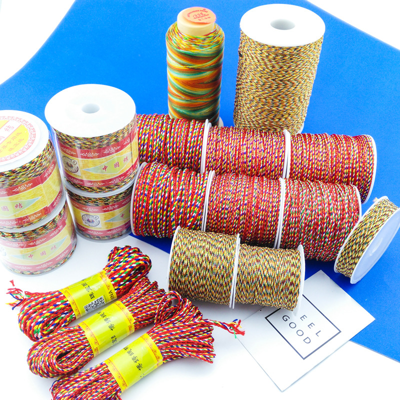 five-color line dragon boat festival colorful wire braided rope diy colorful ropes handmade diamond braided rope bracelet handmade woven materials