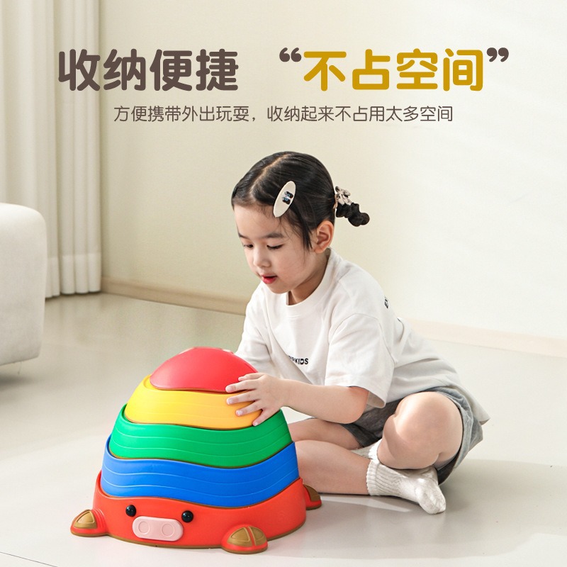 Cerdo cerdo colorido a través del río piedra PP niños entrenamiento sensorial animal modelado equilibrio piedra juguetes de educación temprana juguetes de puzzle