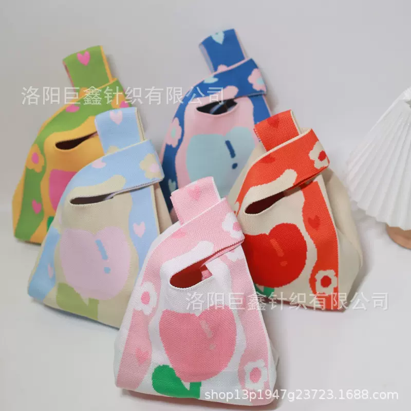春日物语伴手礼花朵便携手提包针织包ins风女手拎袋批ins风同款
