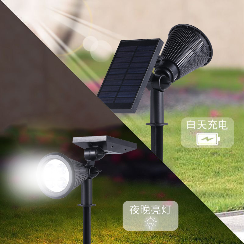 Transfronteriza solar plug-in lámpara al aire libre parque LED césped jardín proyector lámpara de jardín colorido RGB plug-in lámpara