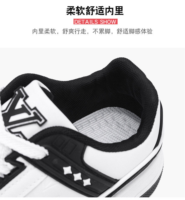 Giày sneaker nam cổ thấp đế dày phối màu, giày thể thao casual dây buộc — G8212 màu trắng, G8212 màu vàng lúa mì, G8212 trắng đen chi tiết 8