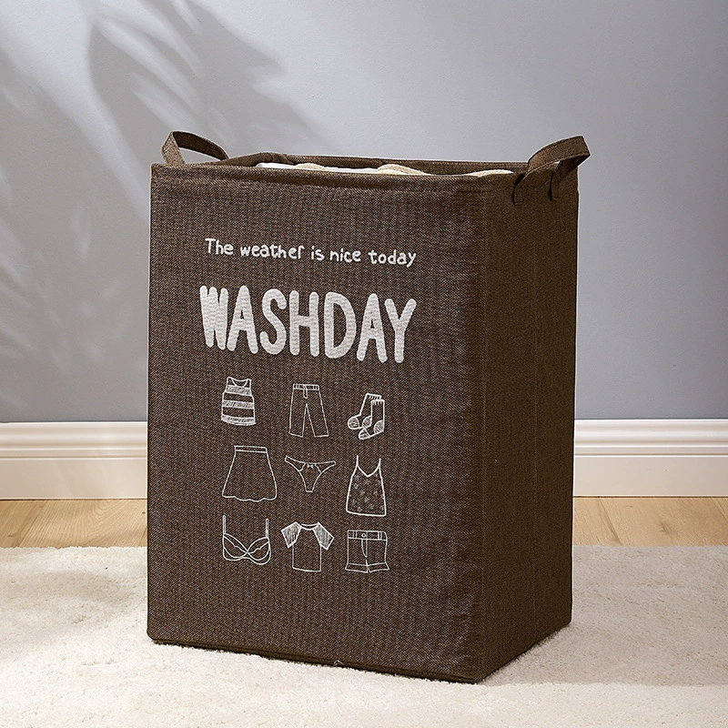 Folding laundry basket, toy, handheld storage basket, storage system, drawstring, cotton and linen