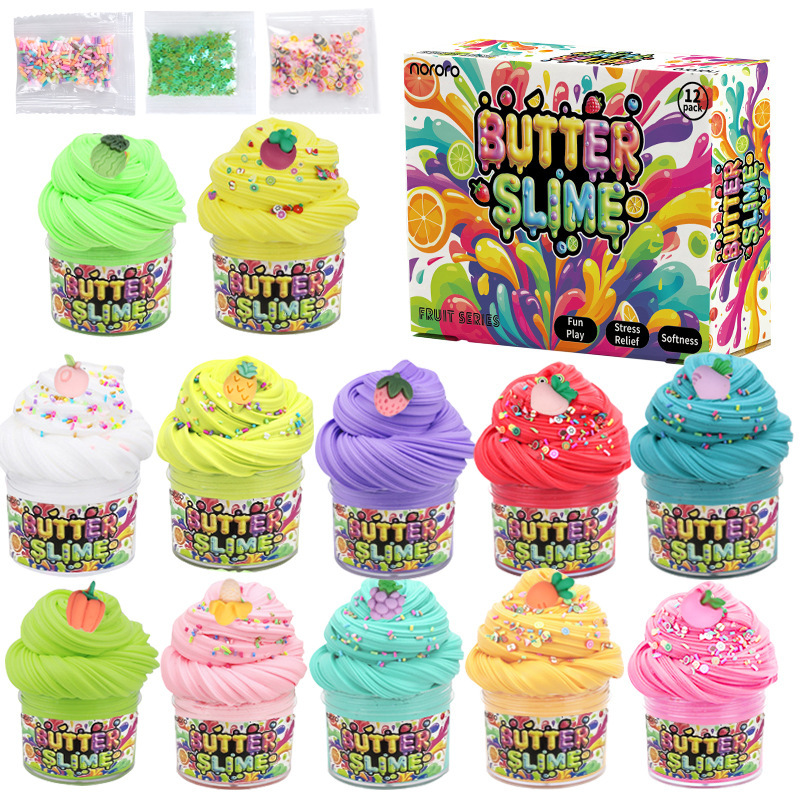 Cross-border yellow oil sludge suit puff glue slime kit slime color mud foaming glue cotton flower mud AMZ