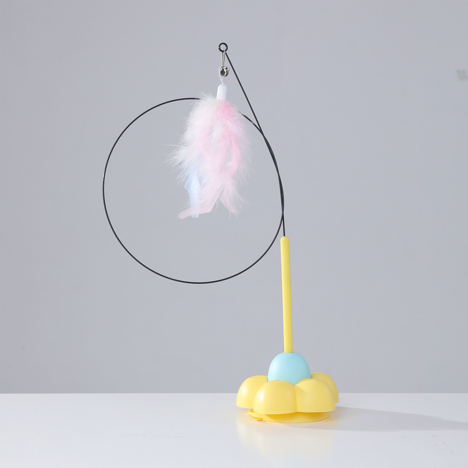 ZHi Toy Macaron Fun Cat Stick Potente ventosa Fijable de mano de 74CM de tornillo de acero alargado Juguete para gatito