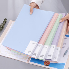 学生A4多层透明资料册清新莫兰迪色考试试卷文件袋大尺寸收纳夹
