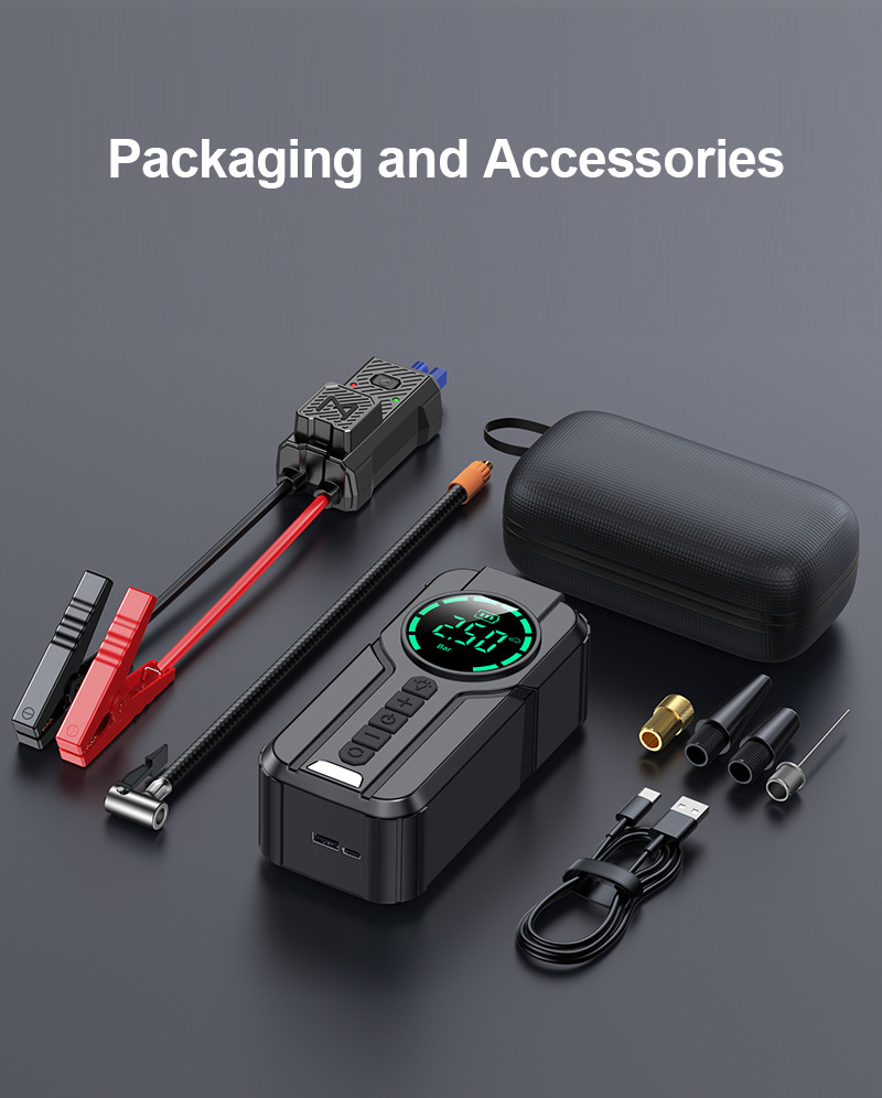 ［1920］Cross-Border New Model Emergency Power Bank All-In-One Device, Air Compressor, Jump Starter, Power Bank, Air Pump