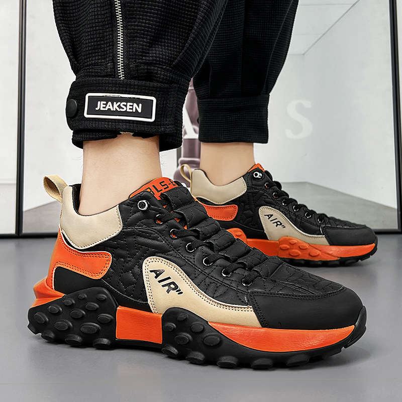 Zapatos de hombre de la estación europea 2024 nuevo estilo de primavera y verano, suela gruesa transpirable, aumento de los zapatos Forrest Gump, zapatos casuales de moda