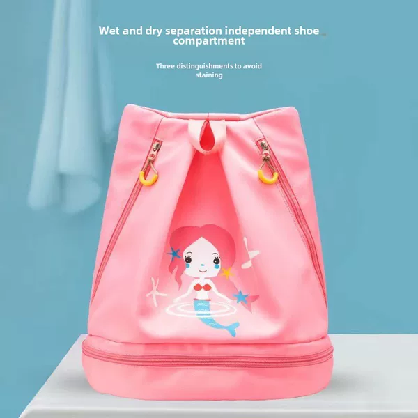 Huihong Children's Summer Swimming Bag Dry and Wet Separation Water-Repellent Backpack Cute Cartoon Beach Storage Bag Manufacturer