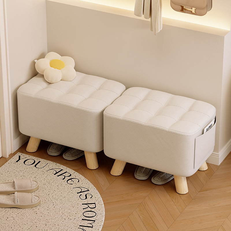 Taburetes de sala de estar caseros taburetes de sofá cojín de paquete suave taburete pequeño taburete de cambio de zapatos simple y moderno