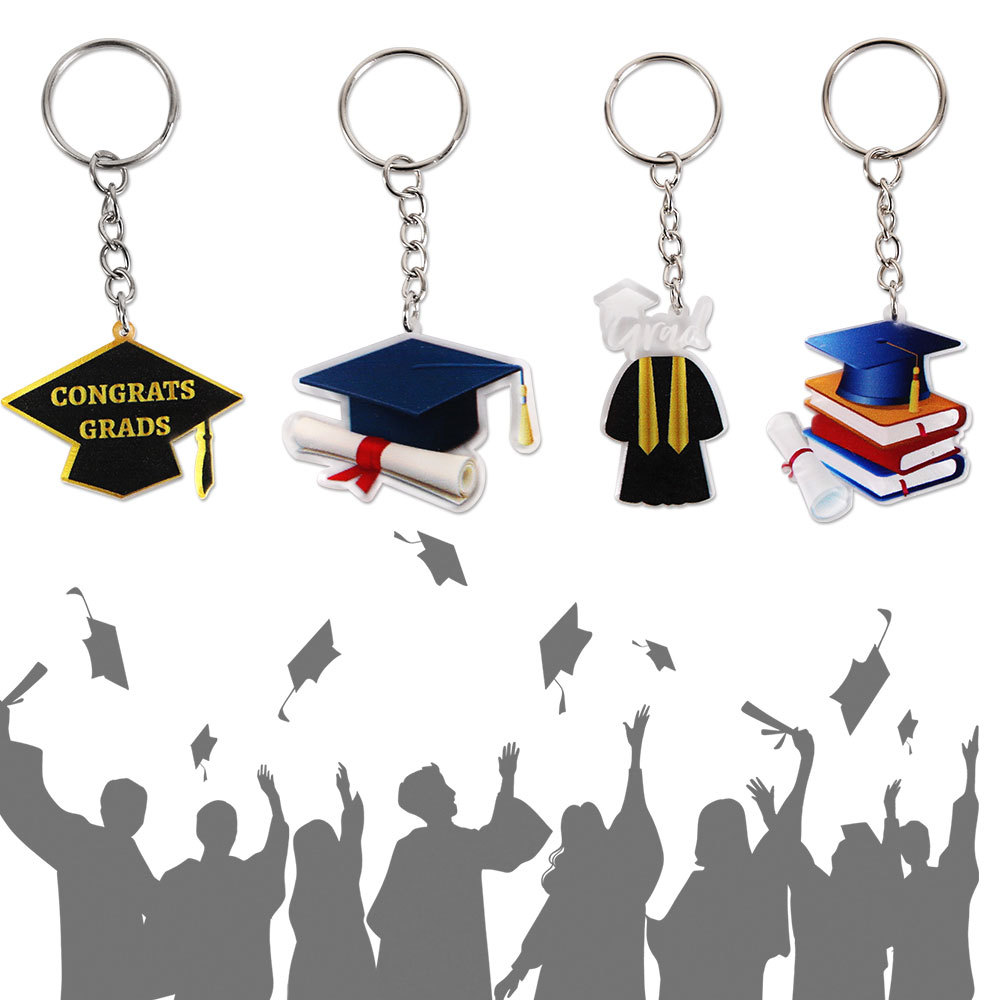 Temporada de graduación llavero colgante acrílico sombrero de doctorado ropa de soltero bolso colgante jardín de infantes regalo de graduación de la escuela primaria