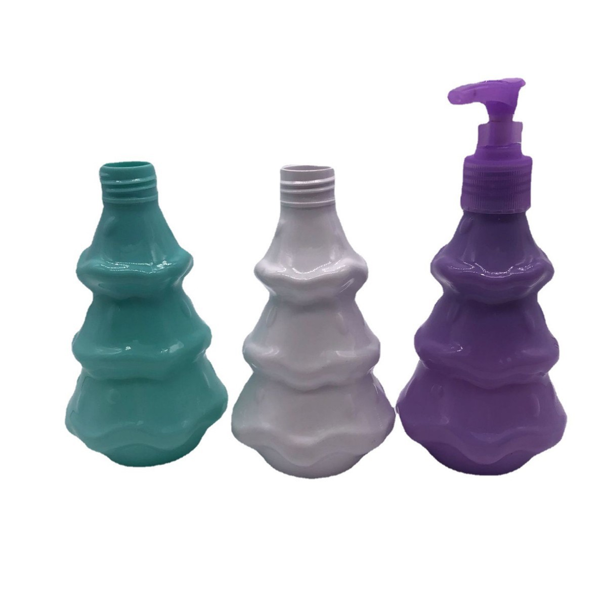厂家批发200ml 洗发水沐浴露瓶  24口按压泵头瓶卡通圣诞树塑料瓶