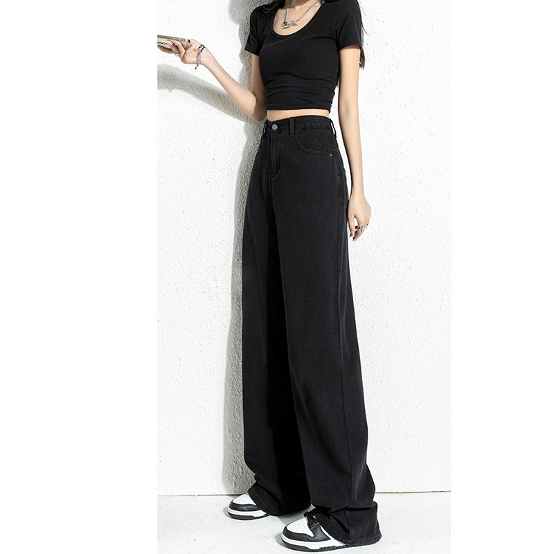 2025 New Guangzhou Xintang Women's Jeans: High-Waisted, Narrow Wide-Leg, Loose Straight Cut, Suitable for Petite and Tall, Trendy and Cool 2025 New Guangzhou Xintang Women's Jeans: High-Waisted, Narrow Wide-Leg, Loose Straight Cut, Suitable for Petite and Tall, Trendy and Cool