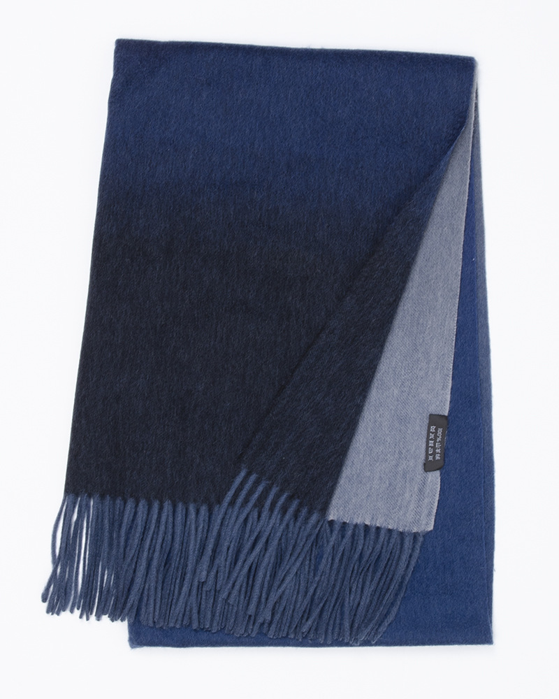 Mongolia Interior nuevo estilo 35 ancho bufanda de cachemira pura otoño e invierno engrosada hombres y mujeres de manga larga degradada europea y americana