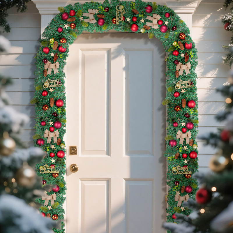 クロスボーダー PVC クリスマス装飾籐ドア吊り暗号化松ぼっくりクリスマス暖炉階段クリスマスデコレーションペンダント|undefined
