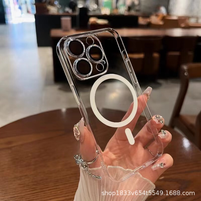 Applicable to Apple 15pro/MagSafe magnetic phone case iPhone13/12 high transparent pc fine hole magnetic phone case 11 Applicable to Apple 15pro/MagSafe magnetic phone case iPhone13/12 high transparent pc fine hole magnetic phone case 11