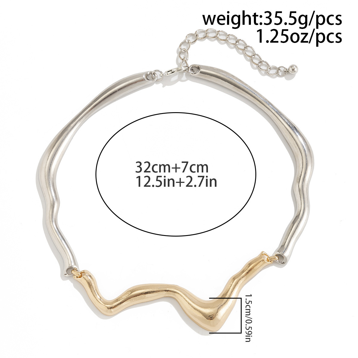29g Weight Bracelets, Necklace Classification 1 Piece Quantity Holiday, Daily Occasion Alloy Material Irregular Pattern Women's Gender Punk, Streetwear Style Punk Streetwear Irregular Alloy Women's Bracelets Necklace 34