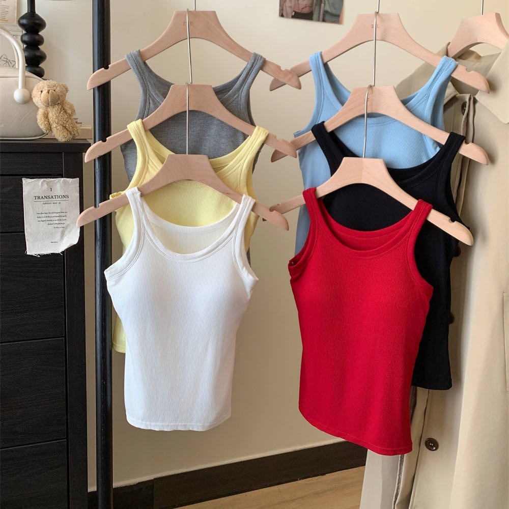 Verano nuevo estilo corto para mujer camisola cuello redondo color sólido fino hilo con fugas umbilical delgado tejido de base delgada