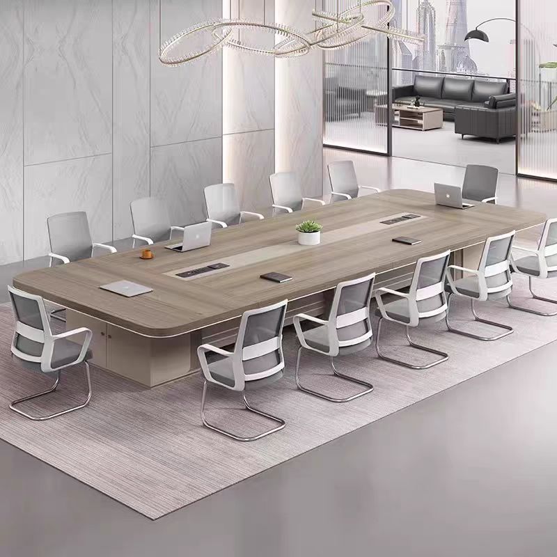 Office Furniture Conference Table Long Table Modern Simple Large and Small Negotiation Table Negotiation Training Rectangular Long Table and Chairs