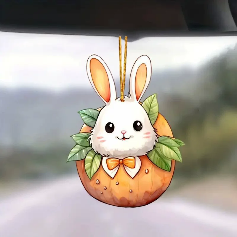 Новый креативный милый кролик плоский акриловый декоративный кулон автомобиль подвесной рюкзак брелок аксессуары украшения трансграничные