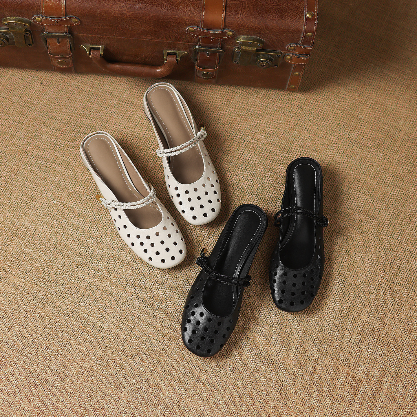 Sandal cao gót nữ quai ngang hở mũi, gót 3 cm, kiểu dáng thanh lịch — đen chi tiết 15