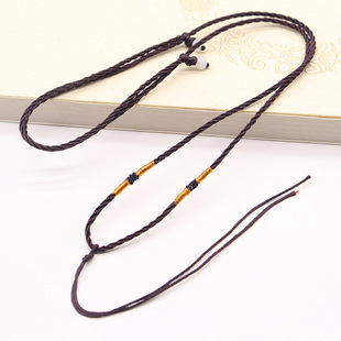 Pendant vintage gem decorative gold braided rope necklace semi-finished DIY jewelry bead chain children bead red rope