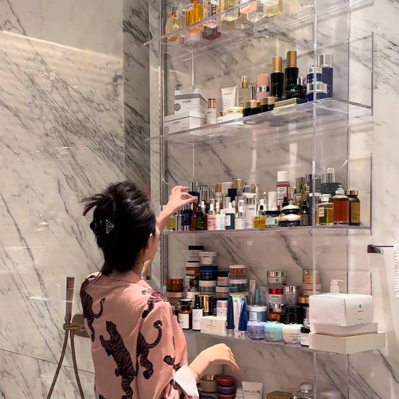 Bathroom Storage Rack Cosmetics Storage Display Rack Bathroom Floor-Standing Li Boss's Three Treasures Same Style Display Rack