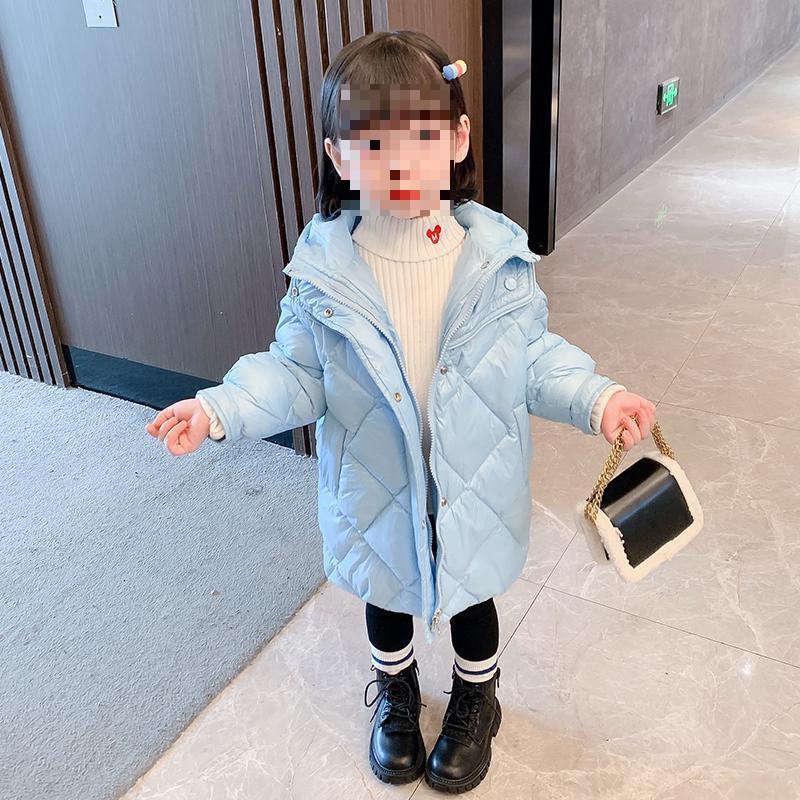 children Mid length version Cotton girl Winter clothes thickening Down 2022 new pattern baby Cotton clip coat winter cotton-padded clothes