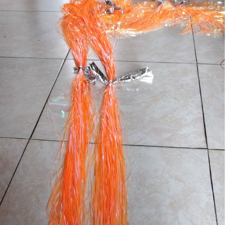 橘红（橙色）散乱铝箔碎线淡粉色金属纸碎屑透明白碎丝淡蓝散乱丝