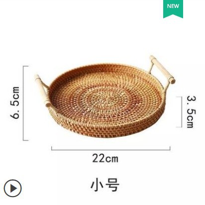 Cesta de desayuno Vietnam hecho a mano de ratán tejido plato de fruta cesta de pan hogar postre bandeja cesta de bambú japonés image 7