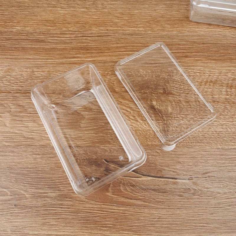 250ml Internet celebridad sangre glutinoso arroz Durian Taro caja de queso blister rectangular caja transparente con tapa caja de Tiramisú