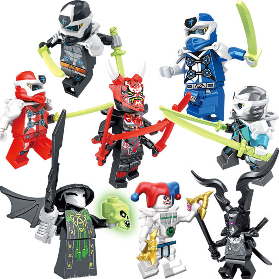 Children's Phantom Series Temple Boys' Motorcycle Assembled Building Blocks Lloyd Keiko Boy Weapon Toy