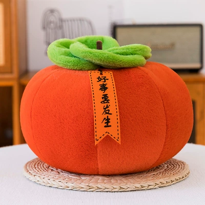 Cross-Border New Product Simulated Persimmon Plush Toy Persimmon-Shaped Plush Doll Pillow Cute Birthday Gift (Oyuncaq yastıqlar) - red-25cm