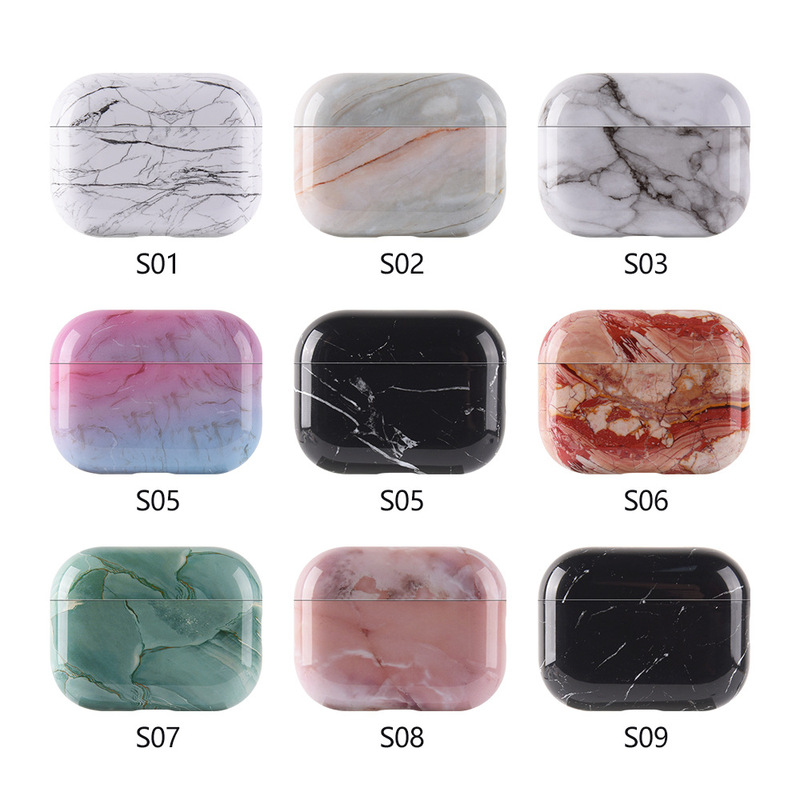 Suitable for Apple AirPods Pro3 Bluetooth Headset Protective Cover Pure Color Marble Pattern Hard Shell Simple Export Suitable for Apple AirPods Pro3 Bluetooth Headset Protective Cover Pure Color Marble Pattern Hard Shell Simple Export