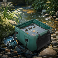 屋外釣り折りたたみ防水バッグ正方形釣りバケツ登山キャンプ自動運転バケツポータブル PVC トラベルバケツ