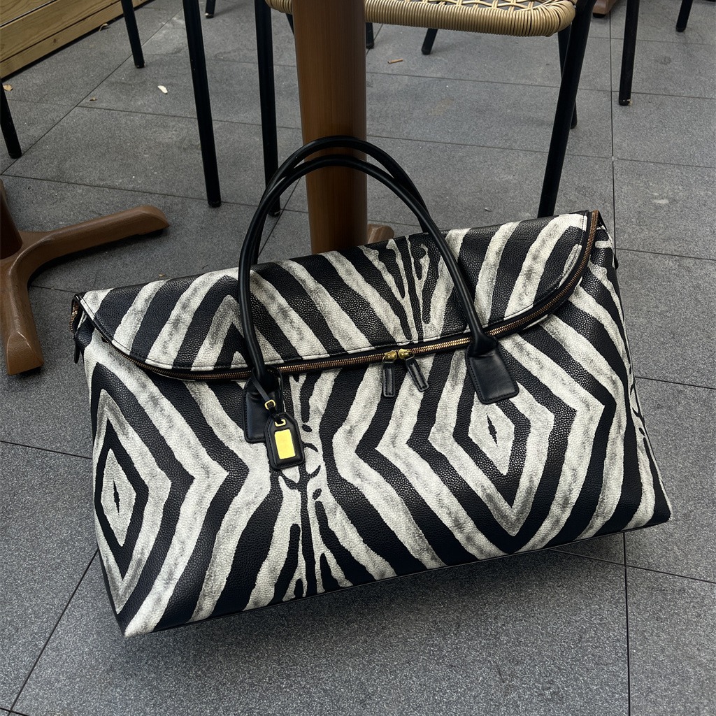 Reisetaschen Zebra-Muster, modische Reisetasche, neuer Stil, Sporttasche, Handtasche, Gepäcktasche, Registrierungstasche mit großer Kapazität, Kuriertasche für kurze Strecken_voghion.com