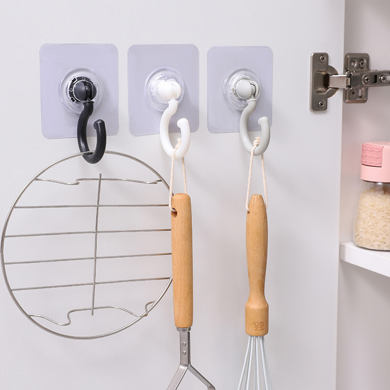New ceiling-mounted rotating hook, no-drill, traceless, strong adhesive hook for ceiling, wall, and door