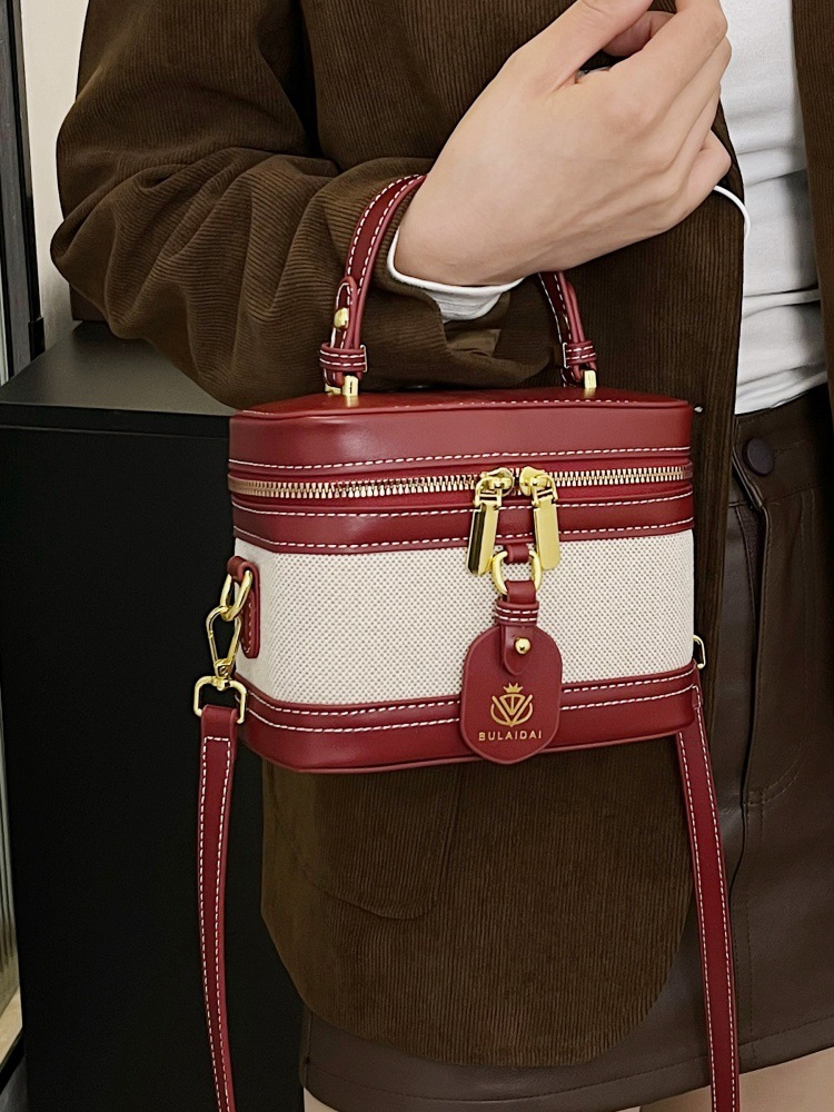 Xiaoxiangfeng caja de mano pequeña bolsa cuadrada damas nuevo retro cross-border color empalme universal mochila de hombro