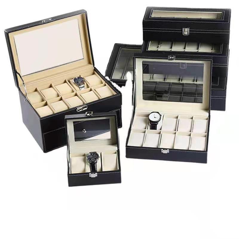现货批发3位6位10位12位20位24位PU皮质手表盒首饰盒展示盒包装盒