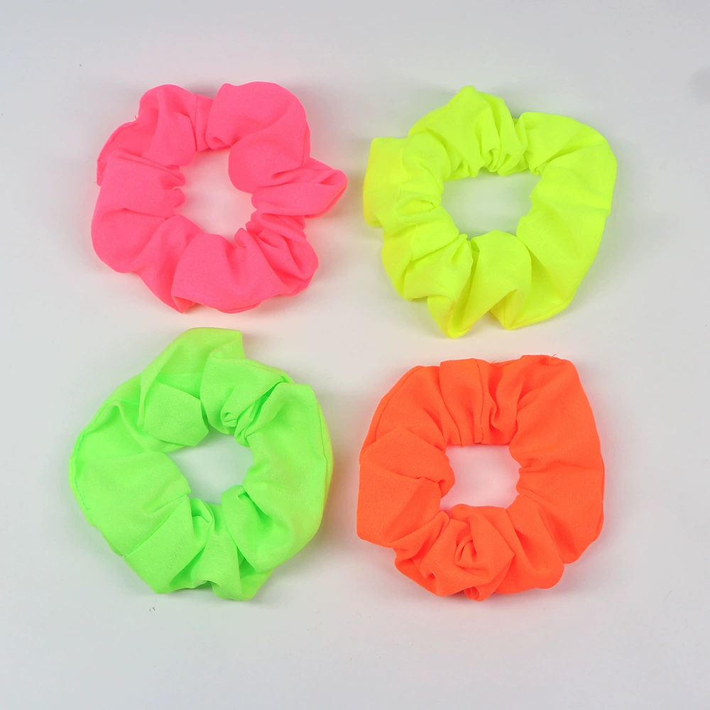 Оптовая продажа новых стильных однотонных простых высококачественных флуоресцентных резинок для волос