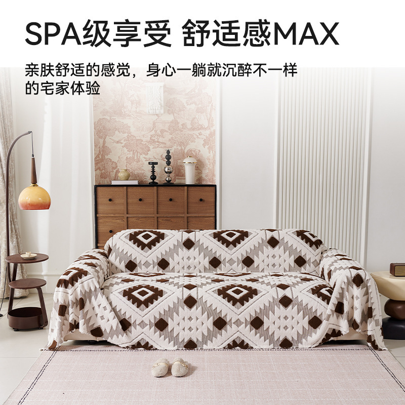 沙发套法式沙发盖布巾雪尼尔整张坐垫裙边四季通用防滑套罩田园风|undefined