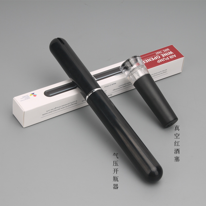 Black bottle opener, vacuum bottle stopper